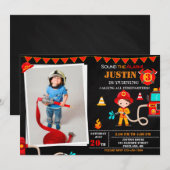 Foto Feuerwehrmann Einladung zum Geburtstag Feuerw (Vorne/Hinten)