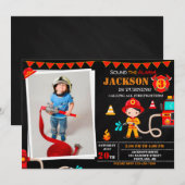 Foto Feuerwehrmann Einladung zum Geburtstag Feuerw (Vorne/Hinten)