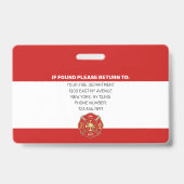 Foto-Feuerwehrmann-ID Ausweis (Rückseite)