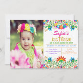 FOTO - Fiesta 1. Geburtstag Glitzer Einladung (Vorderseite)