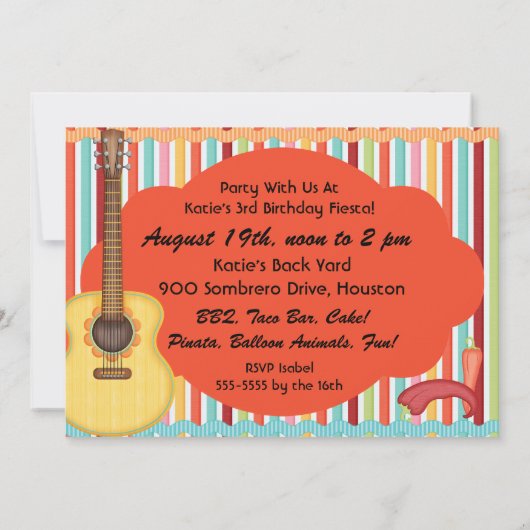 Foto Fiesta Geburtstag Einladung (Rückseite)