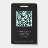Foto-Firmenlogo QR-Code Aquamarin Ausweis (Rückseite)