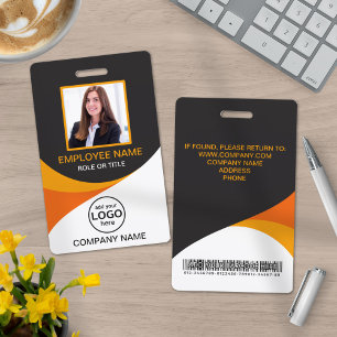 Foto Firmenmitarbeiter Barcode Orange Gelb Ausweis