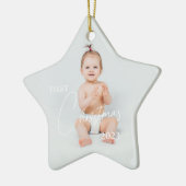 Foto First Christmas hochladen Keramik Ornament (Links)