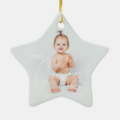 Foto First Christmas hochladen Keramik Ornament (Hinten)