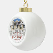 Foto First Christmas Neue Zuhause Rosen Gold Scrip Keramik Kugel-Ornament (Rechts)