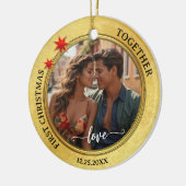 Foto First Christmas Together Gold Star Keramik Ornament (Links)