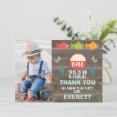 Foto Fischen Thema Geburtstag Danke Karte (Stehend Vorderseite)