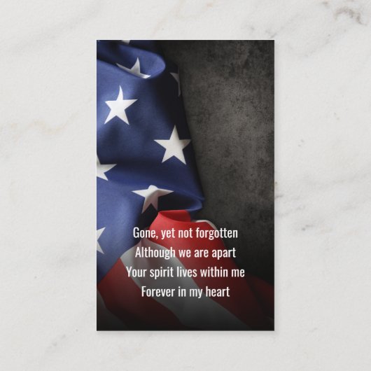 Foto "Flag Beatenkarte" Ombre Blue Red Card Visitenkarte (Rückseite)