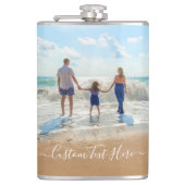 Foto-Flasche mit benutzerdefiniertem Text Flachmann (Vorderseite)