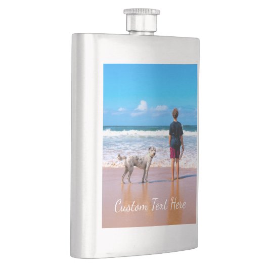 Foto-Flasche mit benutzerdefiniertem Text Flachmann (Rechts)