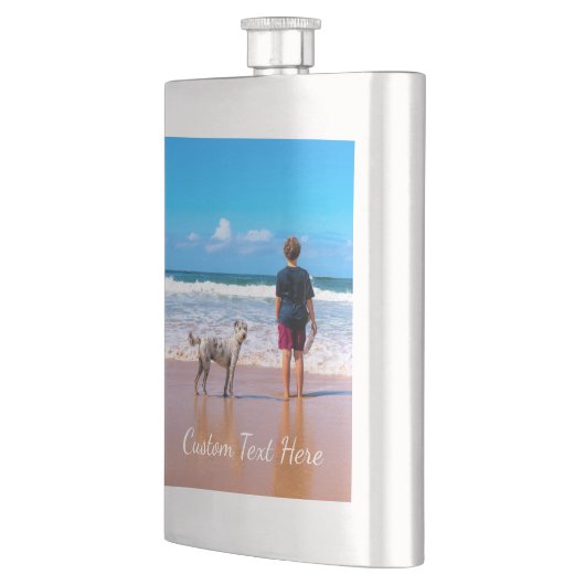 Foto-Flasche mit benutzerdefiniertem Text Flachmann (Links)