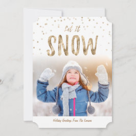 Foto-Flat-Card|Gold für Snow Holiday Feiertagskarte