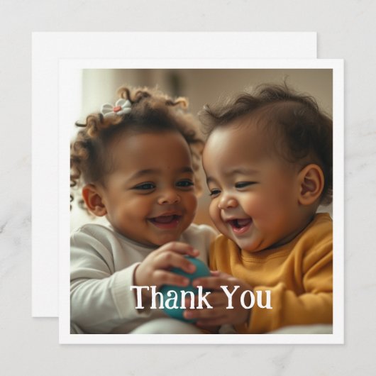 Foto Flat Dankeschön Karte (Vorne/Hinten)