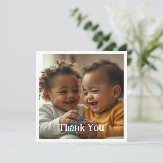 Foto Flat Dankeschön Karte (Stehend Vorderseite)