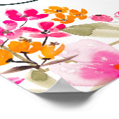 Foto Floral Boho blumengold Drehbuch Abschluss Poster (Ecke)