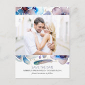 Foto Floral Boho Save the Date Ankündigungspostkarte (Vorderseite)
