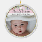 Foto Floral Doppelseitig 2 Picture Baby First Keramik Ornament (Hinten)
