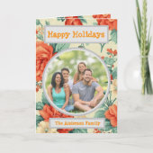 Foto Floral Holiday Gruß Karte (Vorderseite)