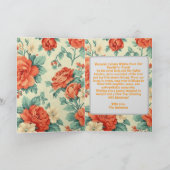 Foto Floral Holiday Gruß Karte (Innenseite)