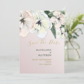 Foto Floral Magnolia Save the Date blush (Stehend Vorderseite)