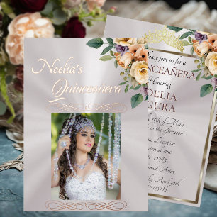 Foto & Floral - Pearl Quinceanera Folieneinladung