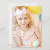 Foto Floral Pink Gold Kindergeburtstag Einladung (Rückseite)