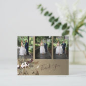 Foto Floral Rustic Floral Wedding Vielen Dank Postkarte (Stehend Vorderseite)