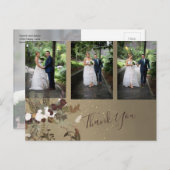 Foto Floral Rustic Floral Wedding Vielen Dank Postkarte (Vorne/Hinten)
