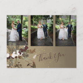 Foto Floral Rustic Floral Wedding Vielen Dank Postkarte