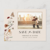 Foto Floral Save the Date Postkarte (Vorderseite)
