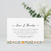 Foto Floral Script Beerdigung Dankeskarte (Stehend Vorderseite)