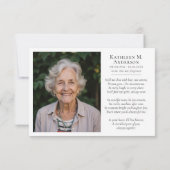 Foto Floral Script Beerdigung Dankeskarte (Rückseite)