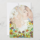Foto Floral Wirble Blume Hochzeit Einladung (Vorderseite)