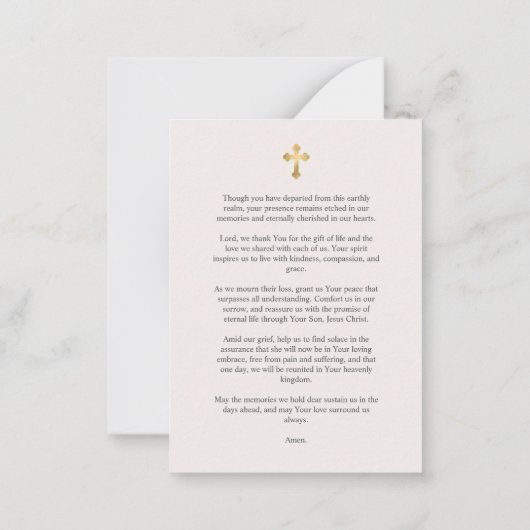 Foto Floral Wreath Beerdigung Gedenkgebet Mitteilungskarte (Rückseite)