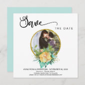 *~* FOTO Floral Wreath Boho Wedding Save the Date (Vorne/Hinten)