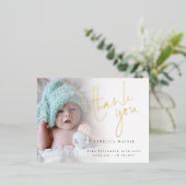 Foto Foil Script Vielen Dank BIrth Ankündigung (Stehend vorne)