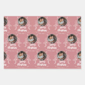 Foto Foliage Frohe Weihnachten Geschenkpapier Set (Vorderseite 3)