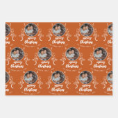 Foto Foliage Frohe Weihnachten Geschenkpapier Set (Vorderseite)