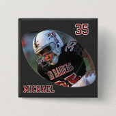 Foto Football - Dunkelrot - Personalisiert Button (Vorderseite)