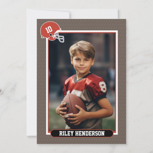 Foto Football Geburtstag Einladung (Vorderseite)