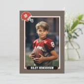 Foto Football Geburtstag Einladung (Stehend Vorderseite)