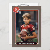 Foto Football Geburtstag Einladung (Vorne/Hinten)