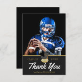 Foto Football-Spieler gratulieren Absolvent Dankeskarte (Vorne/Hinten)