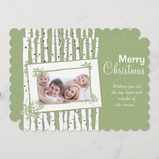 Foto Forest Birch Tree Frohe Weihnachten (Vorne/Hinten)