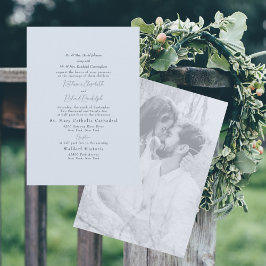 Foto Formal Dusty Blue Beide Eltern Hochzeit Einladung