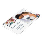 Foto Formal Dusty Blue Wine Burgundy Floral Magnet (Linke Seite)