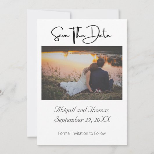 Foto Formal Elegant Moderner Stil Save The Date (Vorderseite)