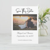 Foto Formal Elegant Moderner Stil Save The Date (Stehend Vorderseite)