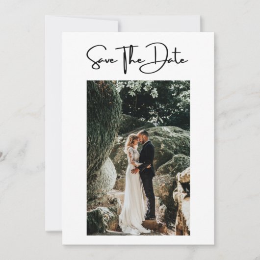 Foto Formal Elegante Moderne Hochzeit retten das D Save The Date (Vorderseite)
